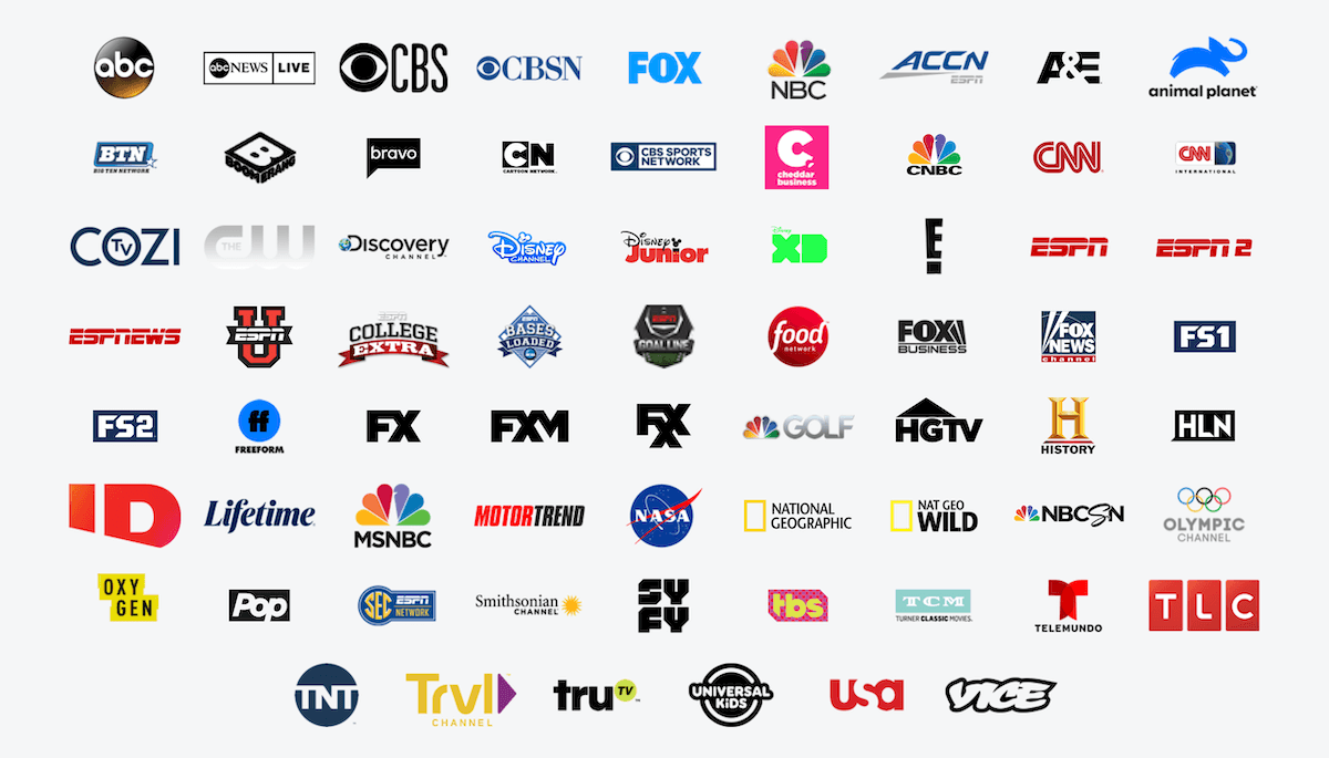 list of streaming live tv channels